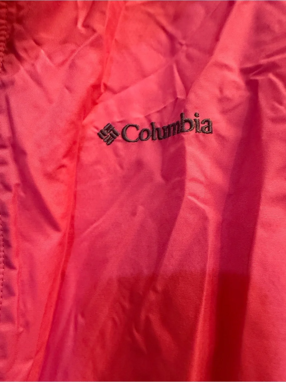Columbia Pink Youth Jacket with Logo Trim